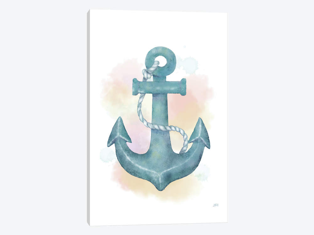 1000x750 Watercolor Anchor Art Print By Jade Reynolds Icanvas - Watercolor Anchor