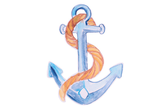 580x386 Watercolor Anchor Svg Cut File By Creative Fabrica Crafts - Watercolor Anchor