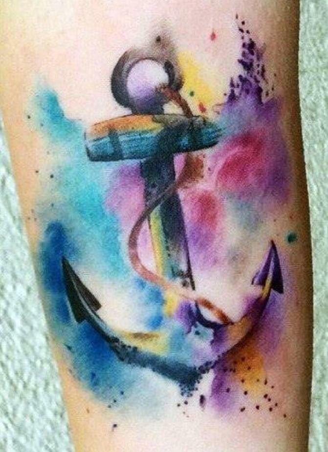 671x925 Watercolor Anchor Tattoos Amp Piercings Watercolor - Watercolor Anchor