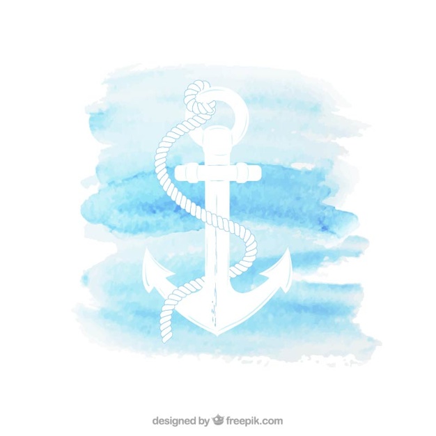 626x626 Watercolor Anchor Vector Premium Download - Watercolor Anchor