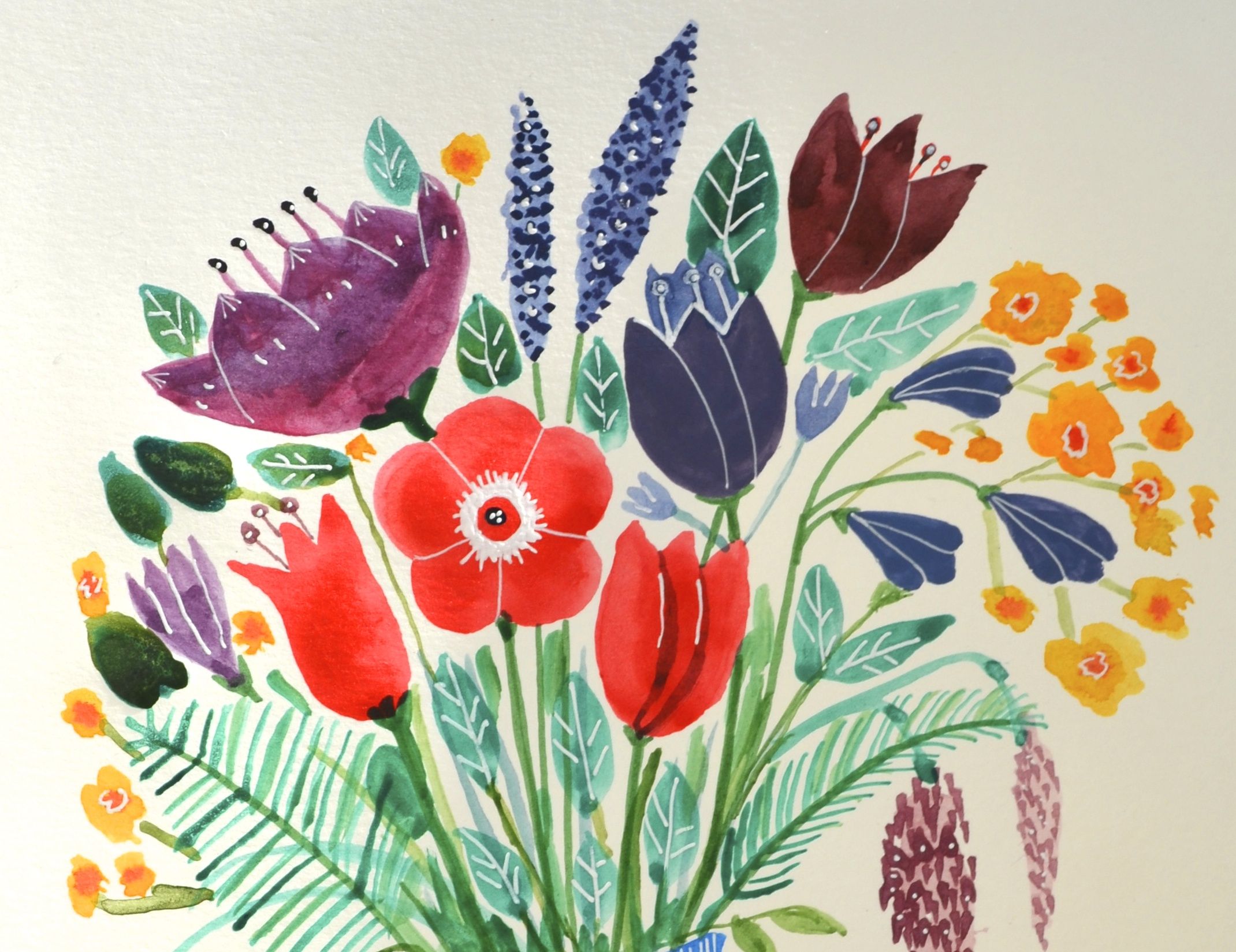 2140x1649 Ink And Watercolor Wishlist Art - Watercolor And Ink Flowers