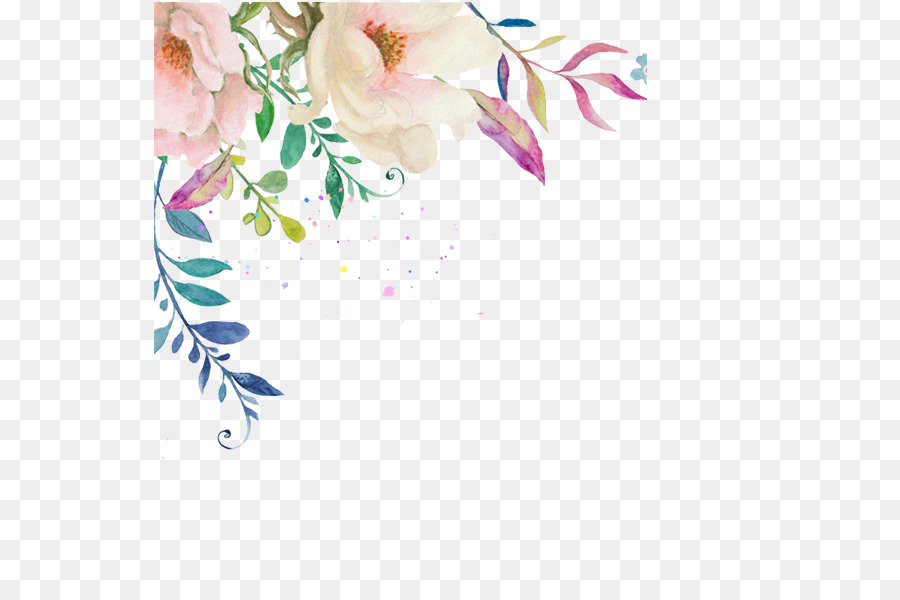 900x600 Watercolour Flowers Wedding Invitation Watercolor Painting - Watercolor And Ink Flowers