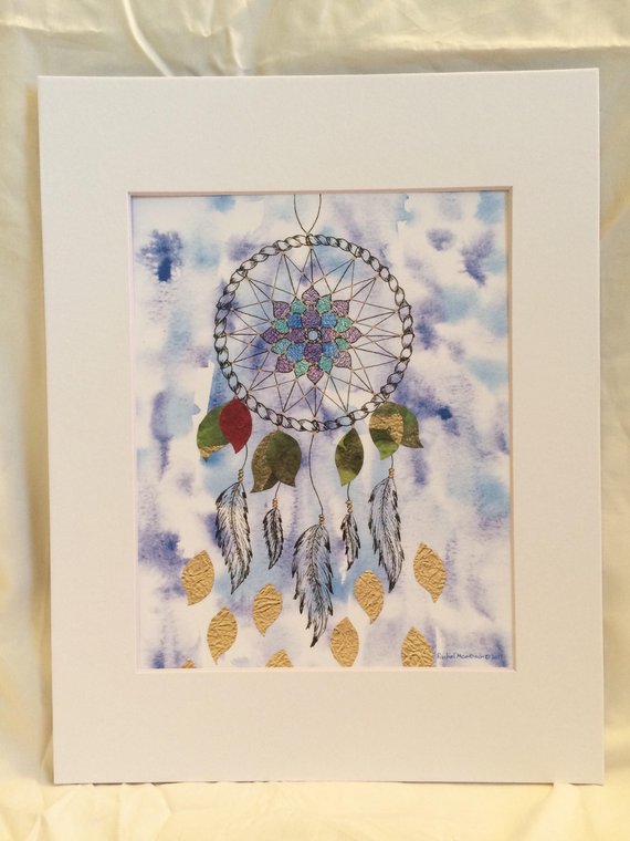 570x760 Floating Dream Catcher Mandala Bohemian Watercolor And Marker - Watercolor And Marker