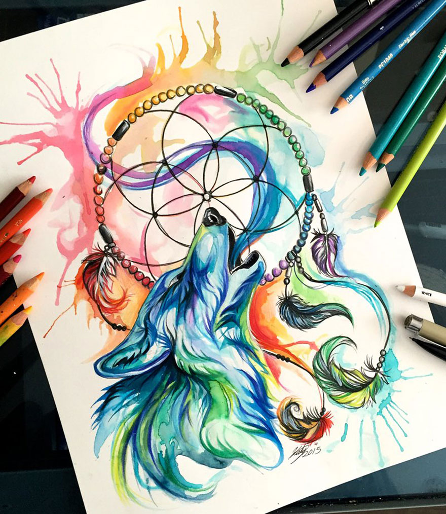 880x1014 Collection Of Watercolor Marker Drawing High Quality, Free - Watercolor And Marker