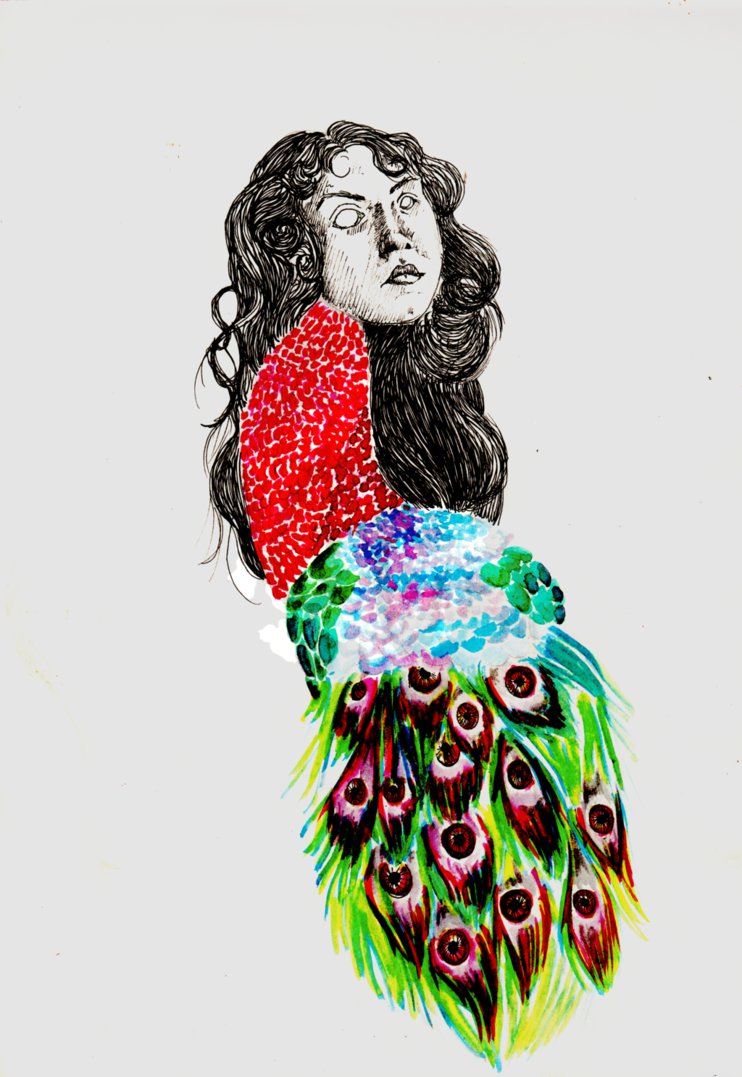 742x1077 Maskcock - Watercolor And Marker