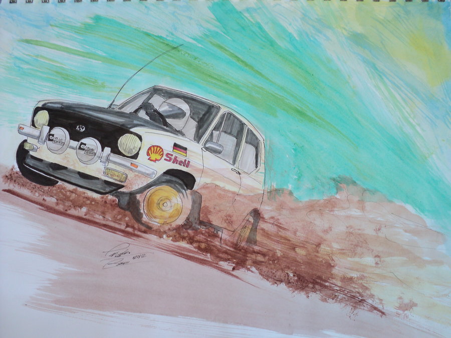 900x675 Vw Rabbit Watercolor And Marker By Prestonthecarartist - Watercolor And Marker