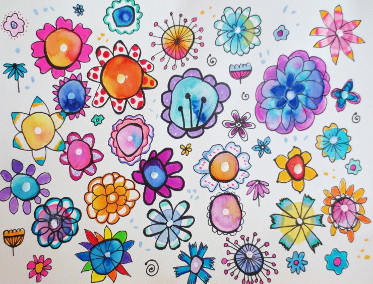 740x564 Watercolor Flower Easy Amp Fun! Art Is Basic An - Watercolor And Marker