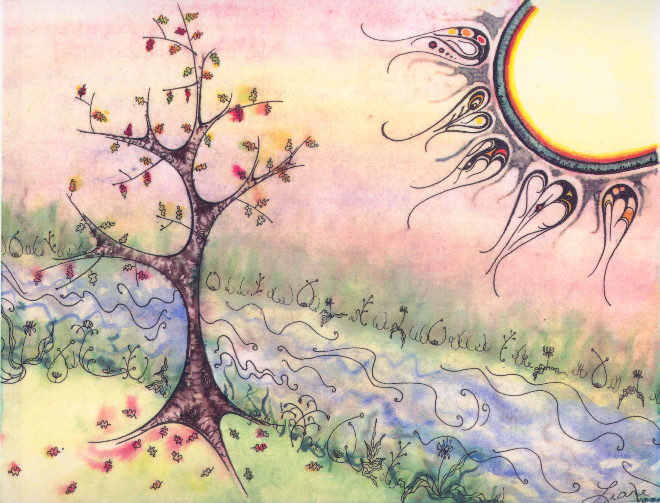 2186x1669 Art By Liane Gabora - Watercolor And Marker