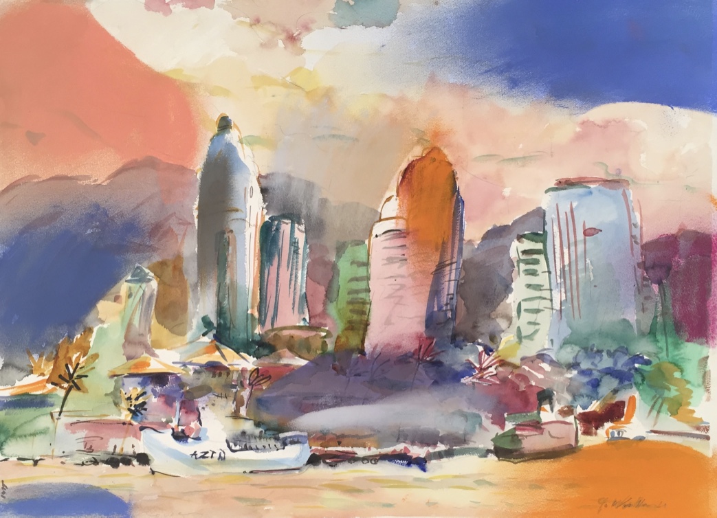 1043x754 Watercolorpastel Landscapes Collection - Watercolor And Pastel