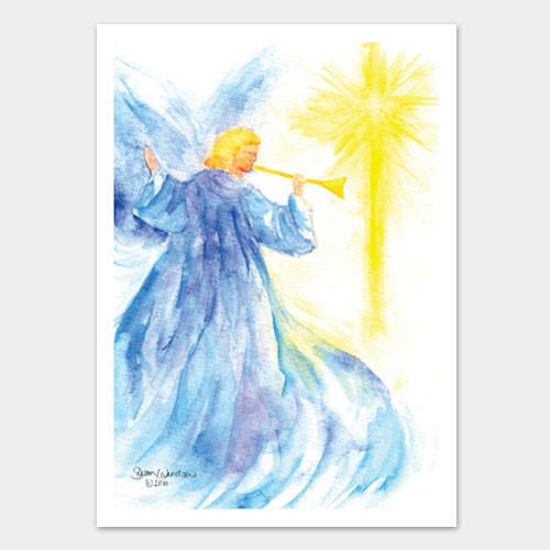 500x500 Angel And Star Watercolor Christmas Card Set Susan Windsor - Watercolor Angel