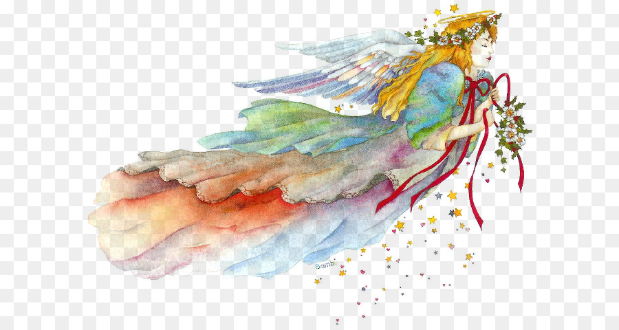 900x480 Christmas Angel Gift Holiday Wallpaper - Watercolor Angel