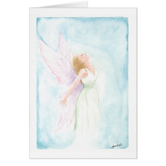 540x540 Watercolor Angel Or Fairy (Blank Inside) - Watercolor Angel