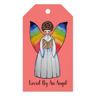 307x307 Angel Wings Gift Tags Zazzle.co.uk - Watercolor Angel Wings