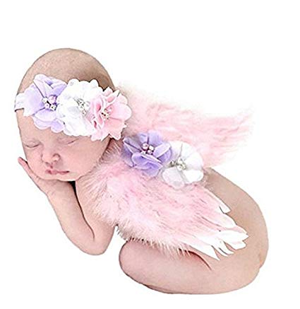 425x437 Ciaraq Feather Angel Wings Rhinestone Headband Set - Watercolor Angel Wings
