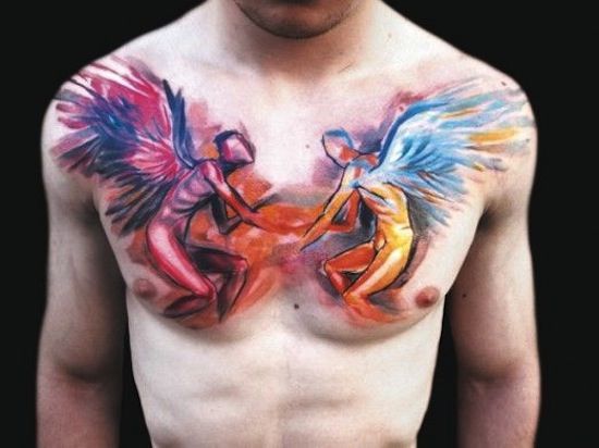 550x412 Watercolor Angel Wings Painting - Watercolor Angel Wings