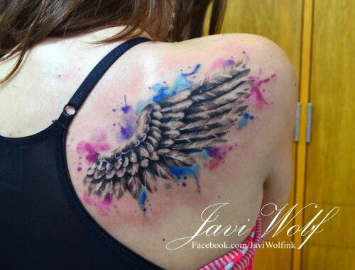 500x381 Watercolor Tattoo Angel Wings Tattoo Me Beautiful - Watercolor Angel Wings Tattoo