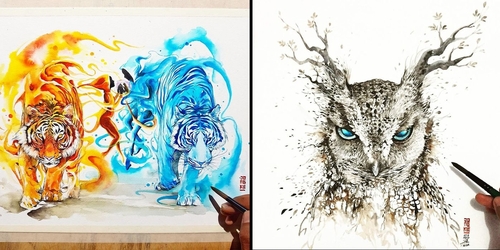 500x250 Design Stack A Blog About Art, Design And Architecture Vibrant - Watercolor Animal Art