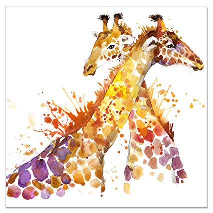 425x425 Animal Canvas Wall Art Abstract Giraffe Watercolor - Watercolor Animal Prints