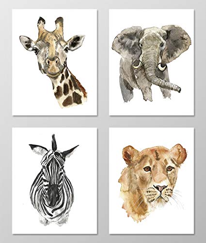 425x500 Nursery Art - Watercolor Animal Prints