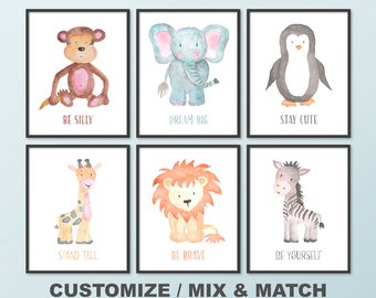 340x270 Animal Watercolor Etsy - Watercolor Animal Prints