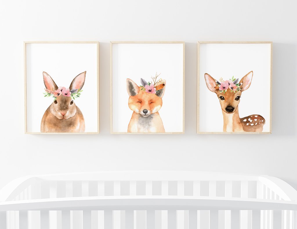 1024x788 Baby Boho Animal Nursery Art Bundle Caden Lane - Watercolor Animal Prints