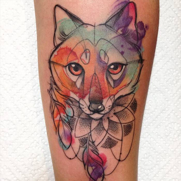 700x700 Stunning Watercolor Animal Tattoos By Aga Yadou - Watercolor Animal Tattoo