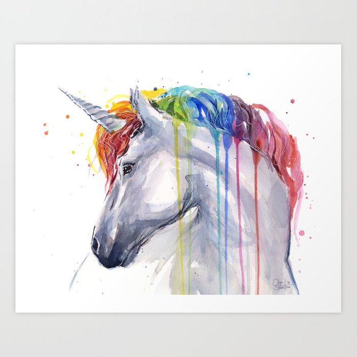 700x700 Rainbow Unicorn Watercolor Animal Magical Whimsical Animals Art - Watercolor Animals