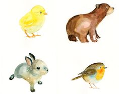 Watercolor Animals Easy