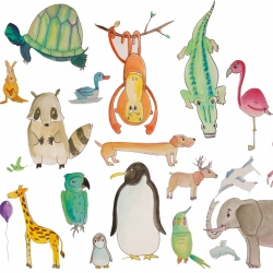 250x250 Watercolor Animal Notecards Crafthubs - Watercolor Animals Easy