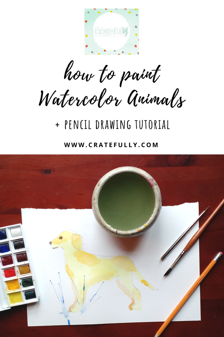 735x1102 How To Paint Watercolor Animals + Pencil Drawing Tutorial - Watercolor Animals Tutorial