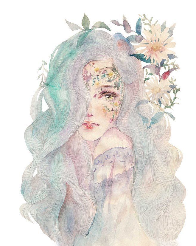 658x825 A Anime Girl Art In - Watercolor Anime Art