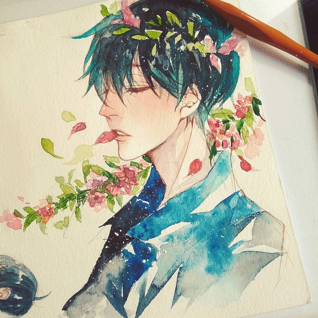 1080x1080 Pin By Conquerwithin On Art In 2018 Watercolor - Watercolor Anime Art