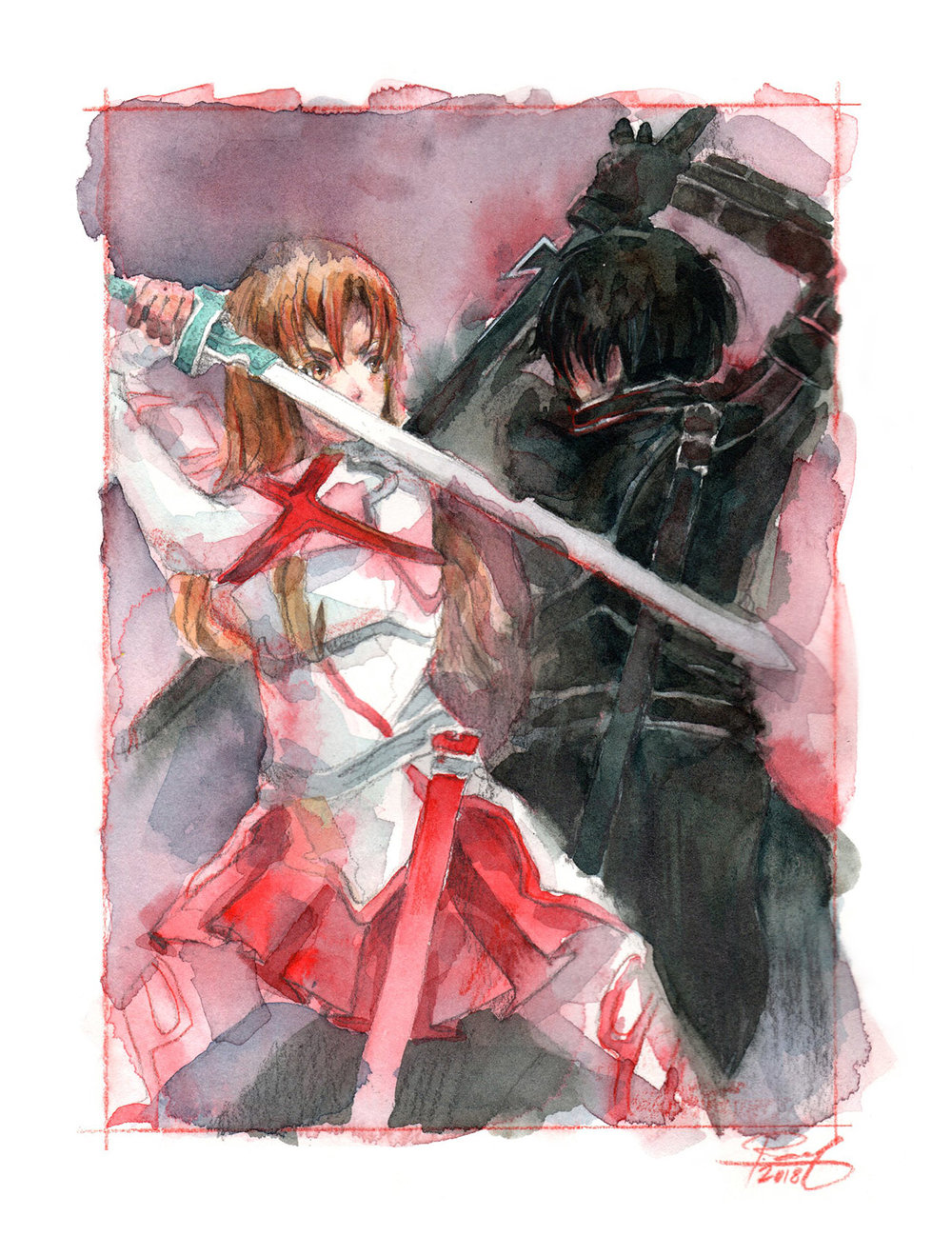 1000x1298 The Pascual Productions Shop Features Unique Watercolor Art Prints - Watercolor Anime Art