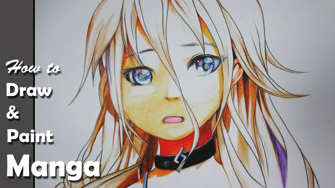 1280x720 How To Draw A Manga Girl With Watercolor Pencil - Watercolor Anime Girl