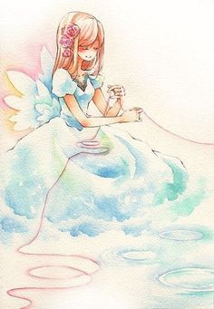 236x341 Pin By Anna Hatora On Inspiration Colorful Anime - Watercolor Anime Girl