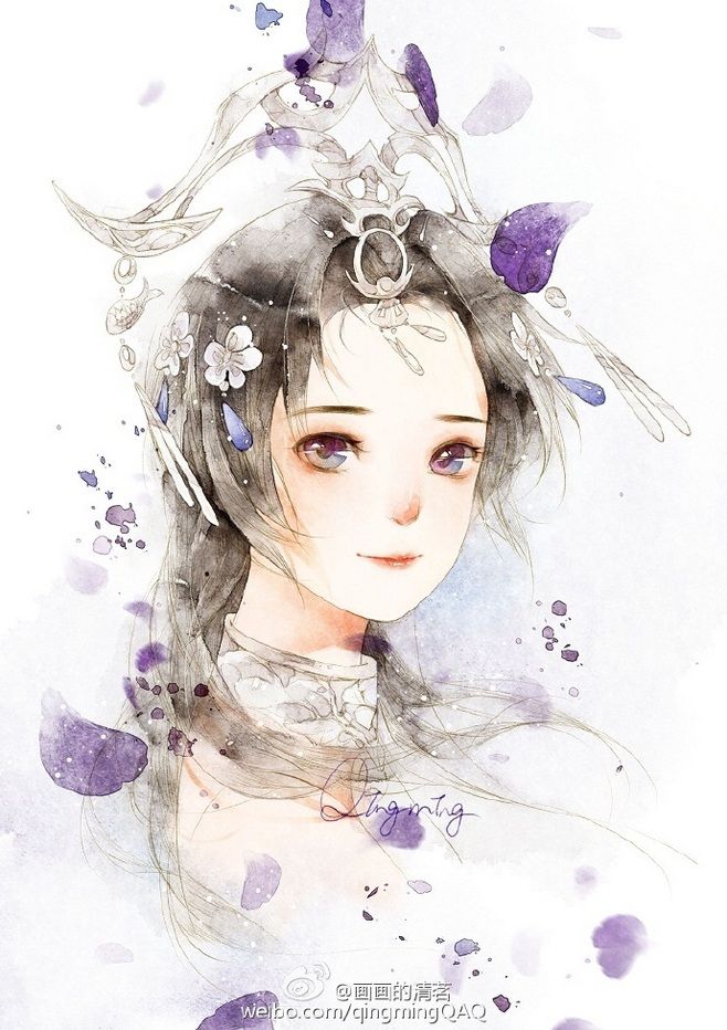 658x932 Pin By Dii Hoa On Hoa Anime, Watercolor And Illustrators - Watercolor Anime Girl