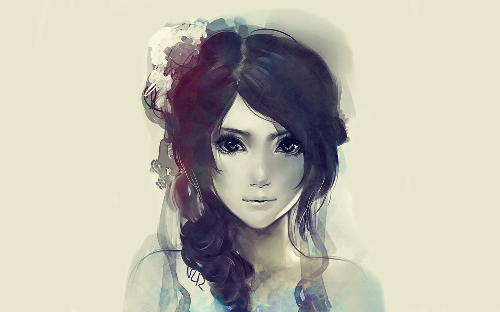 1920x1200 Watercolor, Anime Girls Wallpapers Hd Desktop And Mobile Backgrounds - Watercolor Anime Girl