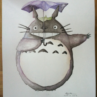 320x320 Totoro C - Watercolor Anime Painting