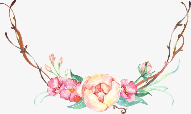650x390 Flowers, Watercolor, Antlers Png Image And Clipart For Free Download - Watercolor Antlers