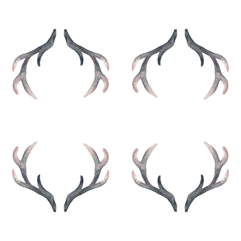 800x800 Grunge Watercolor Antlers Fabric - Watercolor Antlers