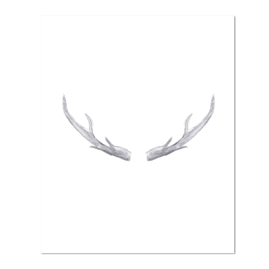 900x900 Sorelle Paper Amp Prints The Paint Shop Watercolor Gray Antlers - Watercolor Antlers