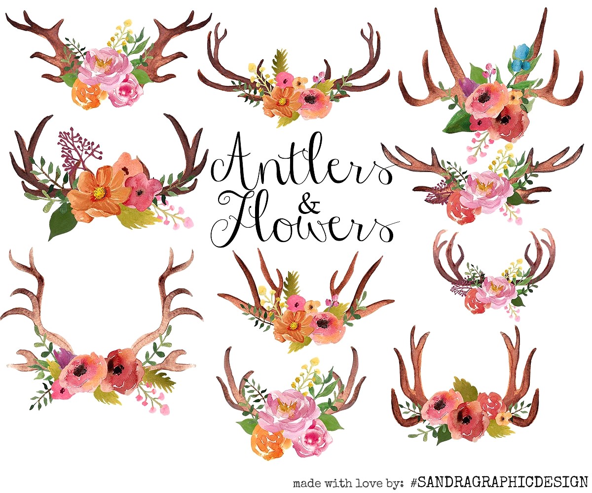 1200x1000 Watercolor Antlers Clip Art 2 Jpg 1464515624 S 16 Antler Clipart - Watercolor Antlers