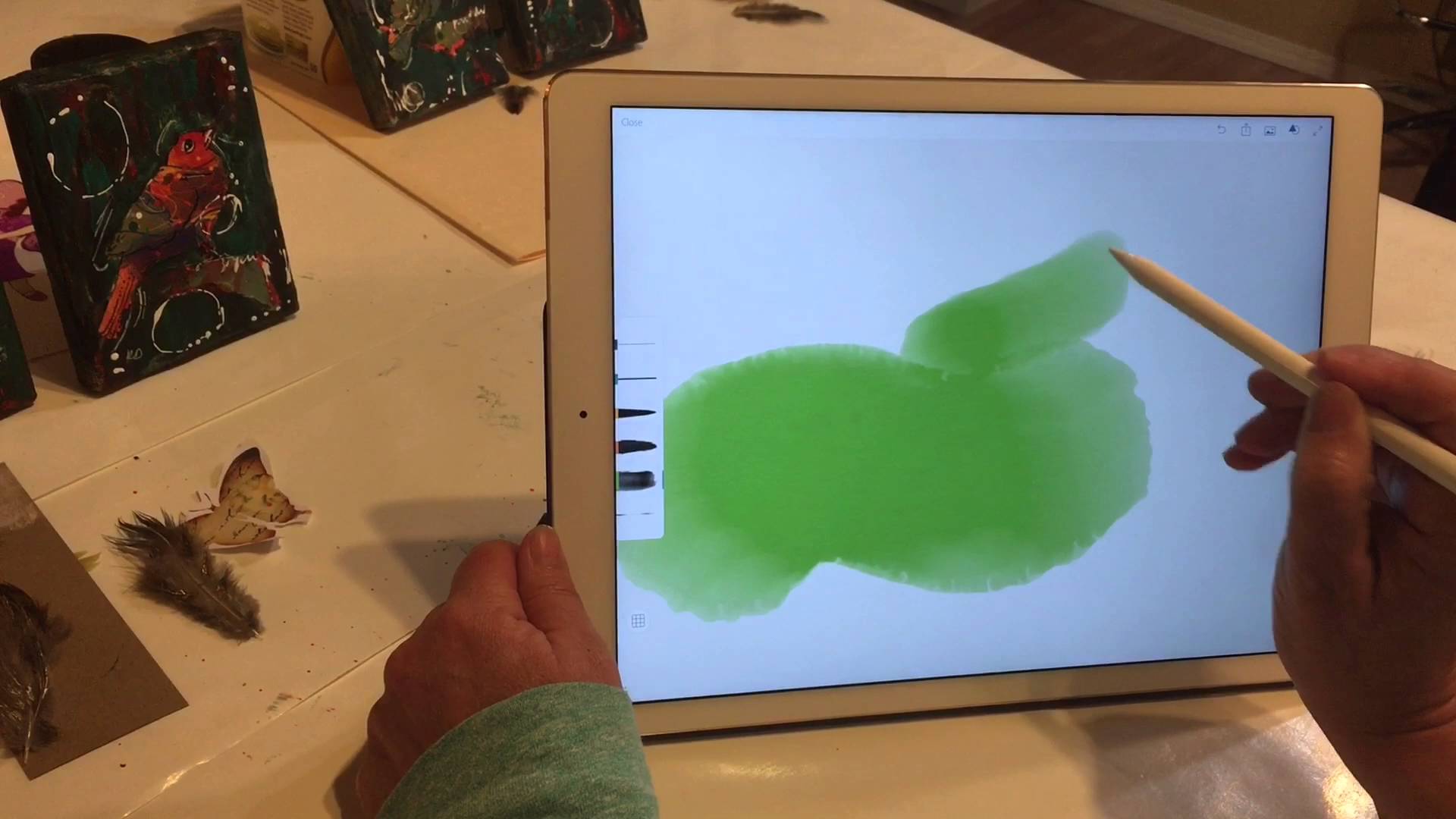 1920x1080 Ipad Pro And Apple Pencil With Adobe Sketch App Watercolor Brush - Watercolor App