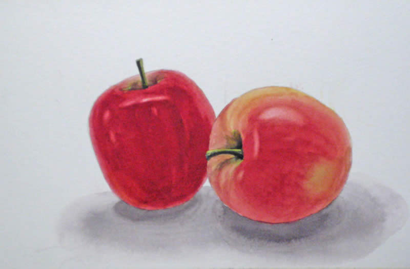 800x525 How To Paint An Apple With Watercolor - Watercolor Apple