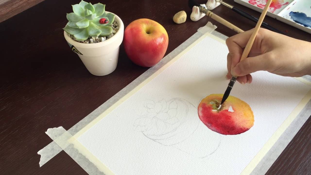 1280x720 Tutorial - Watercolor Apple