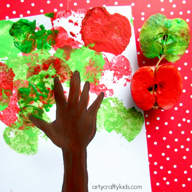 650x650 Handprint Apple Tree - Watercolor Apple Tree