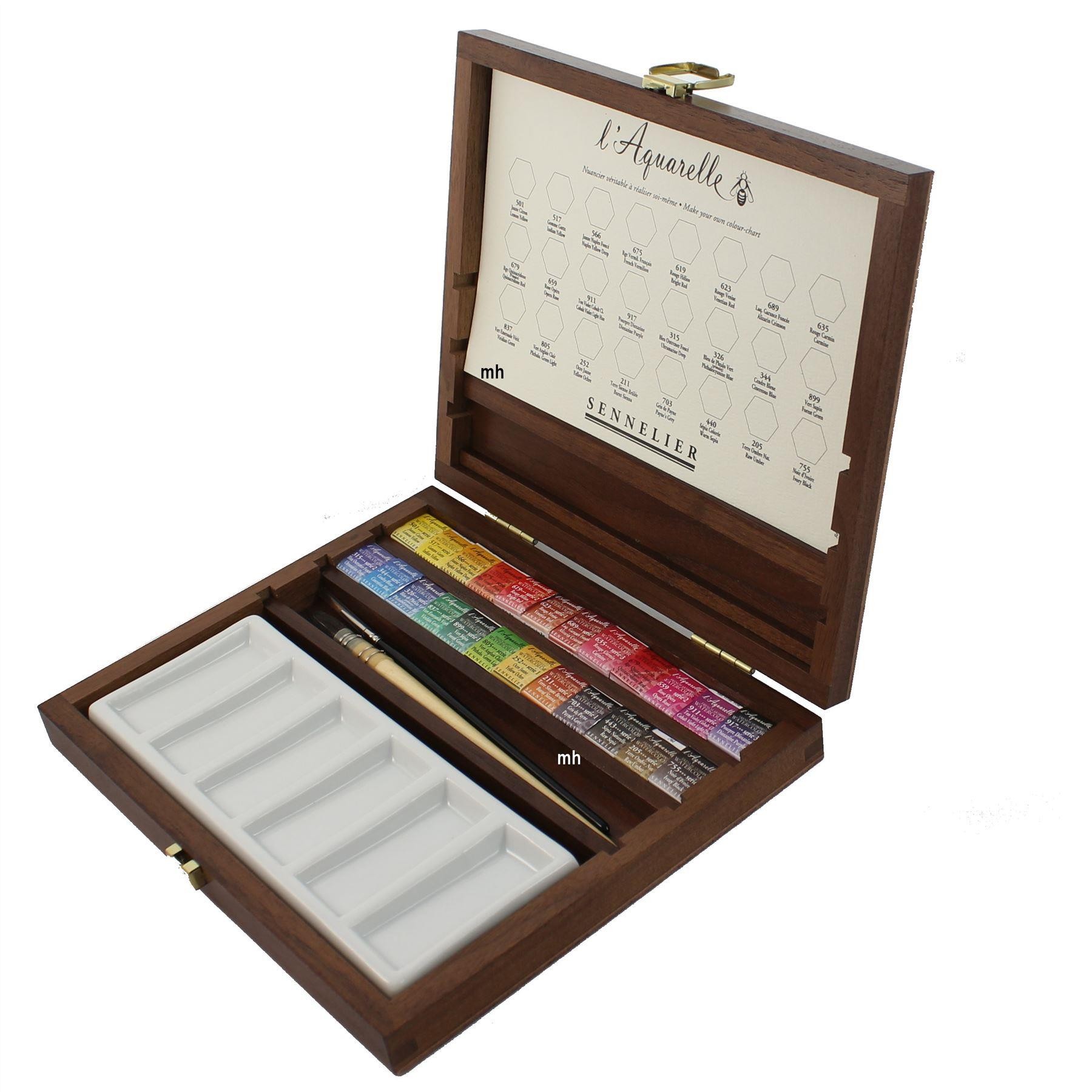 1800x1800 Sennelier Artists Wooden Box Extra Fine Professional Watercolour - Watercolor Aquarelle