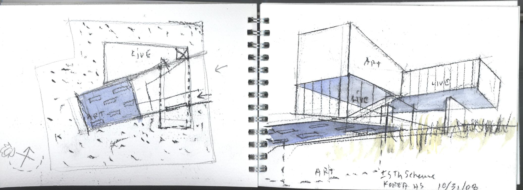 2112x768 Steven Holl Watercolors - Watercolor Architectural Drawings
