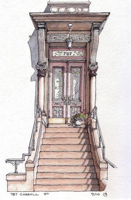 420x640 99 Inspiring And Easy Cool Things To Draw For Architects By - Watercolor Architectural Drawings