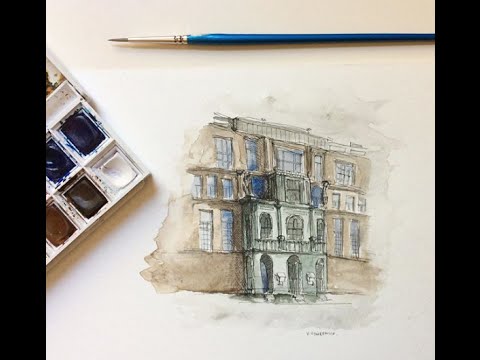 480x360 Watercolour In Process - Watercolor Architectural Drawings